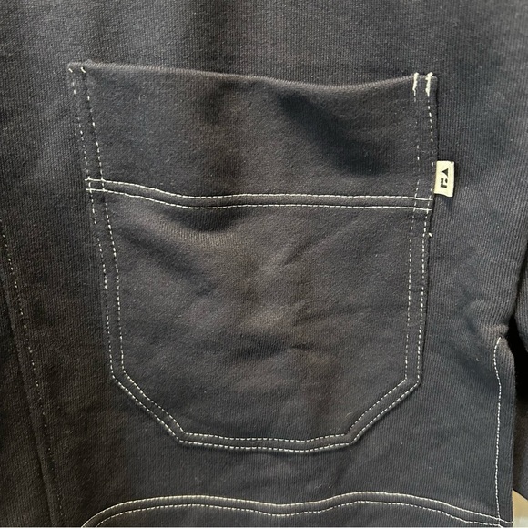 Free Assembly Navy Funnel Neck Sweatshirt with Pockets Sz M - Picture 5 of 7